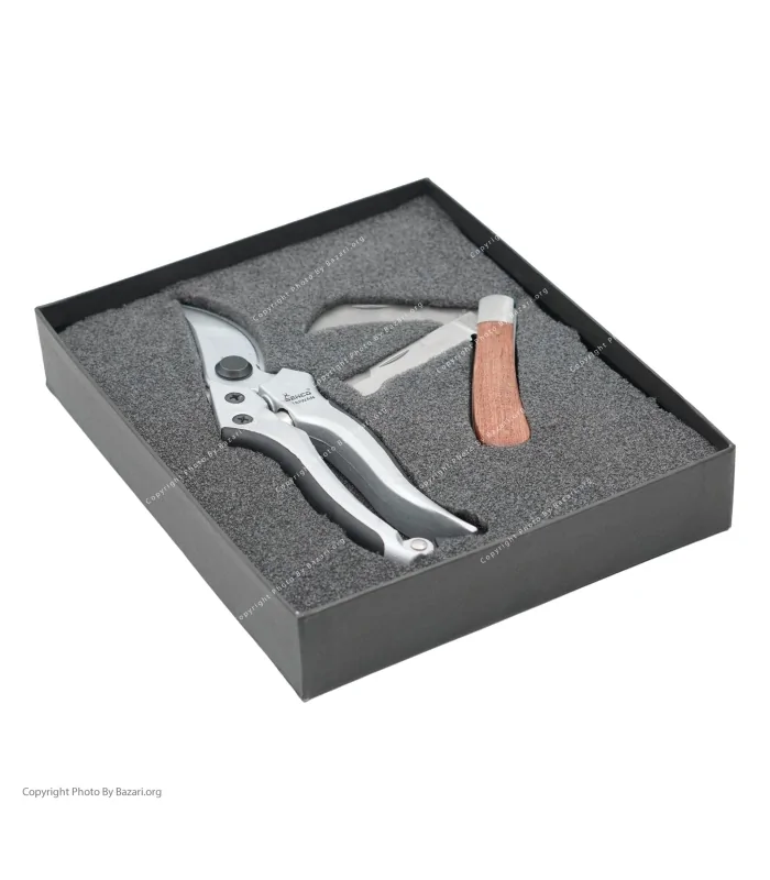 ست هدیه قیچی هرس و چاقو پیوند باغبانی ۲ پارچه