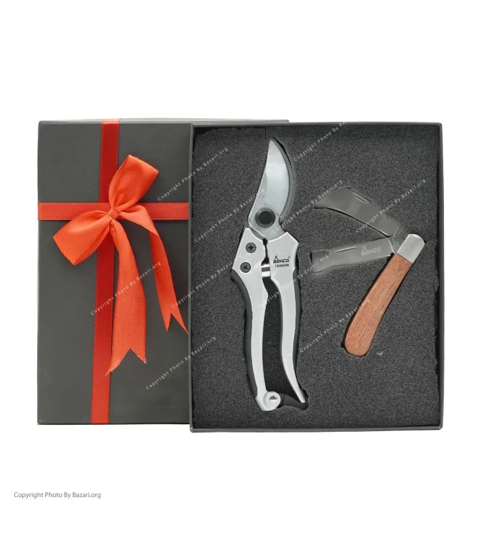 ست هدیه قیچی هرس و چاقو پیوند باغبانی ۲ پارچه