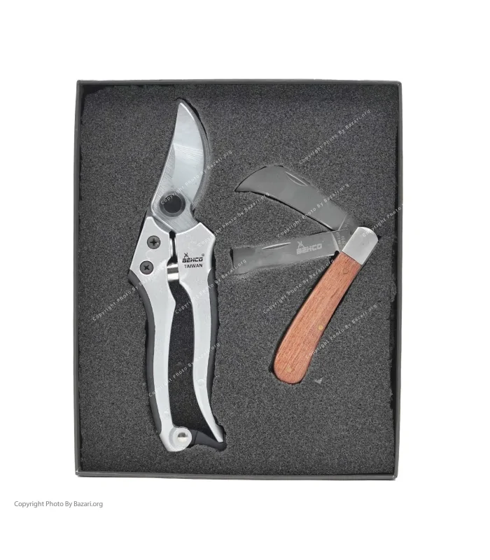 ست هدیه قیچی هرس و چاقو پیوند باغبانی ۲ پارچه