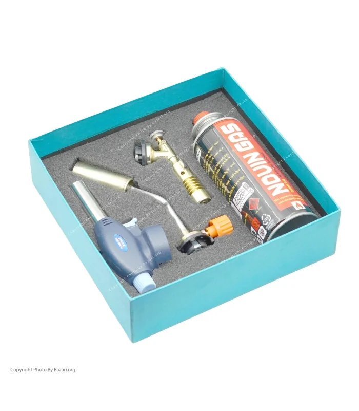 پکیج هدیه مشعل،سرپیک و شعله افکن گازی 4پارچه