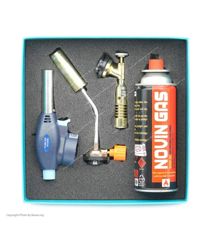 پکیج هدیه مشعل،سرپیک و شعله افکن گازی 4پارچه