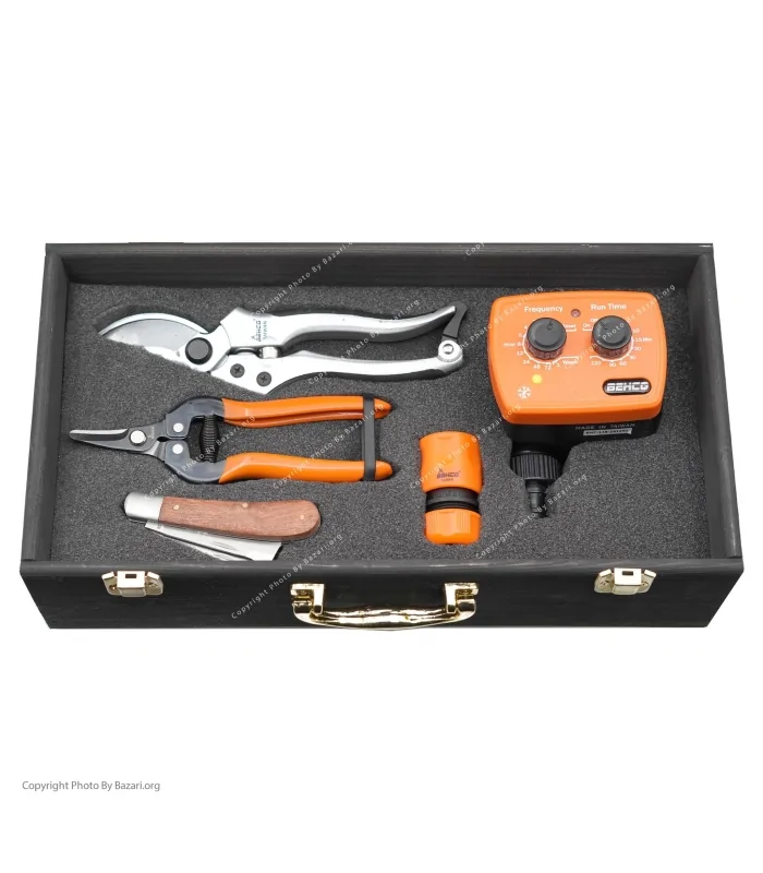 پکیج هدیه لوکس آبیاری،قیچی هرس درخت و میوه،چاقو پیوند باغبانی 6 پارچه