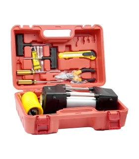 پکیج کمپرسور پمپ باد دیجیتال به همراه لوازم پنچر گیری مدل CY102-7E