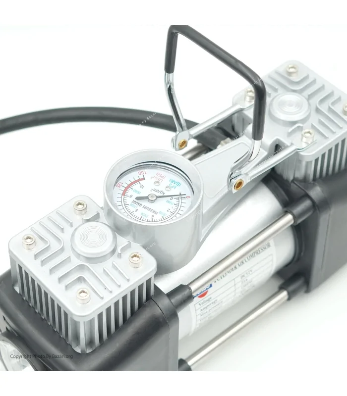 پکیج کمپرسور پمپ باد انالوگ توربو - Turboبه همراه لوازم پنچر گیری مدل CY102-7E
