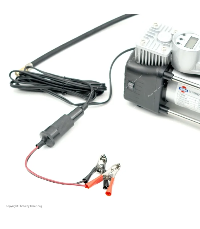 پکیج کمپرسور پمپ باد انالوگ توربو - Turboبه همراه لوازم پنچر گیری مدل CY102-7E