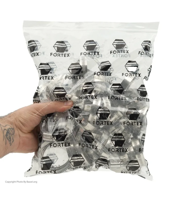 بست فلزی استیل 3/4-1 اینچ | سایز 42-25 فورتکس (Fortex)