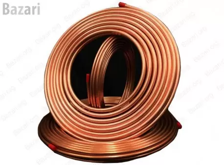 لوله مسی کلاف 15 متری سایز 6 - 1/4 اینچ کد 32-0 باهنر