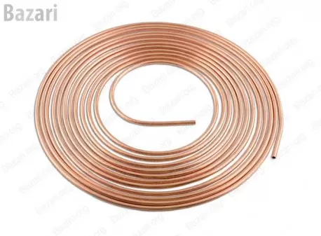 لوله مسی کلاف 15 متری سایز 6 - 1/4 اینچ کد 32-0 باهنر