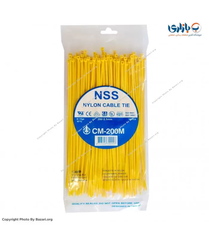 بست کمربندی زرد 20 سانتی متر عرض 2.5 ان اس اس (NSS)