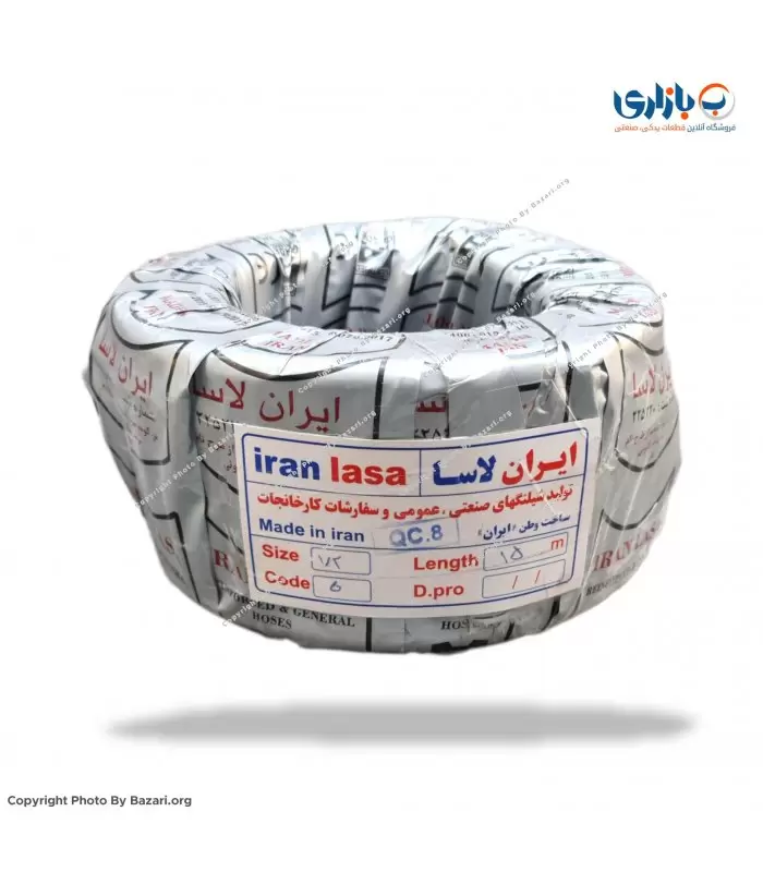 شیلنگ 1/2 اینچ دو لایه نخدار سطح صاف کد 005 ایران لاسا (IRAN LASA)