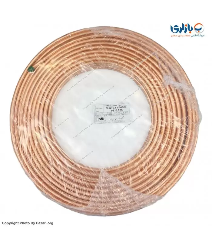 لوله مسی کلاف سایز 10 - 3/8 اینچ کد 25-0 بابک 50 متری