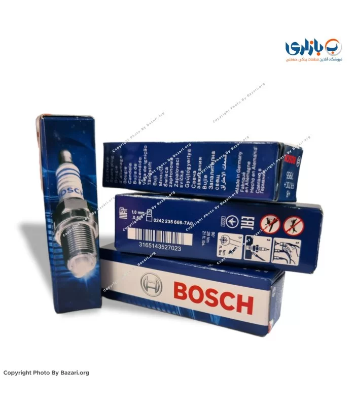 شمع خودرو تک پلاتین پایه کوتاه انژکتوری 8+ بوش BOSCH مدل FR7DC+ 7955 (آلمان)