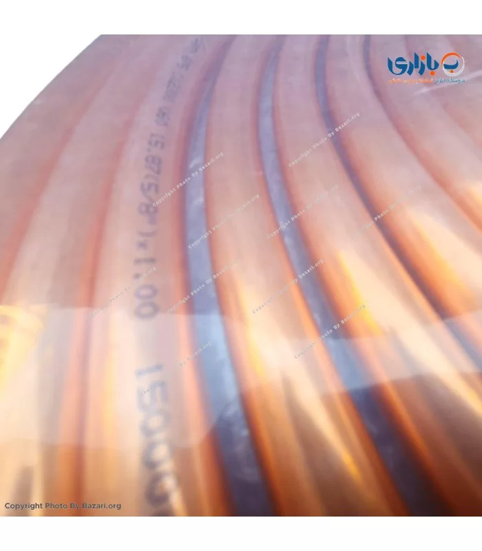 لوله مسی کلاف 15 متری سایز 16 - 5/8 اینچ ضخامت 1 میلی متر کد 39-0 بابک