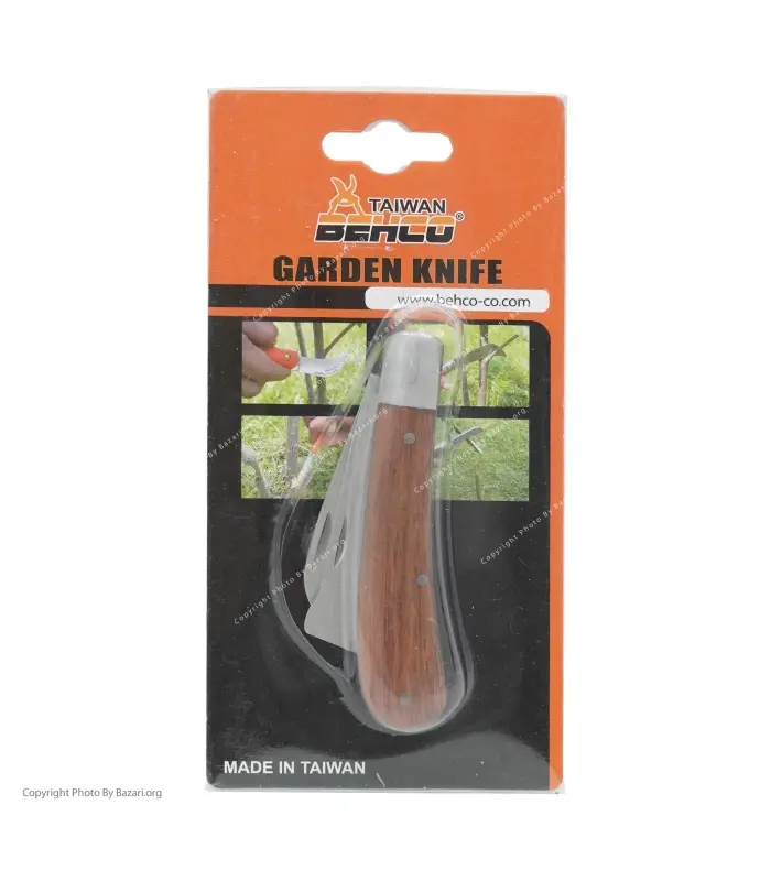 چاقو پیوندزن دو تیغ سرکج دسته چوبی BK-9970 بهکو (BEHCO)
