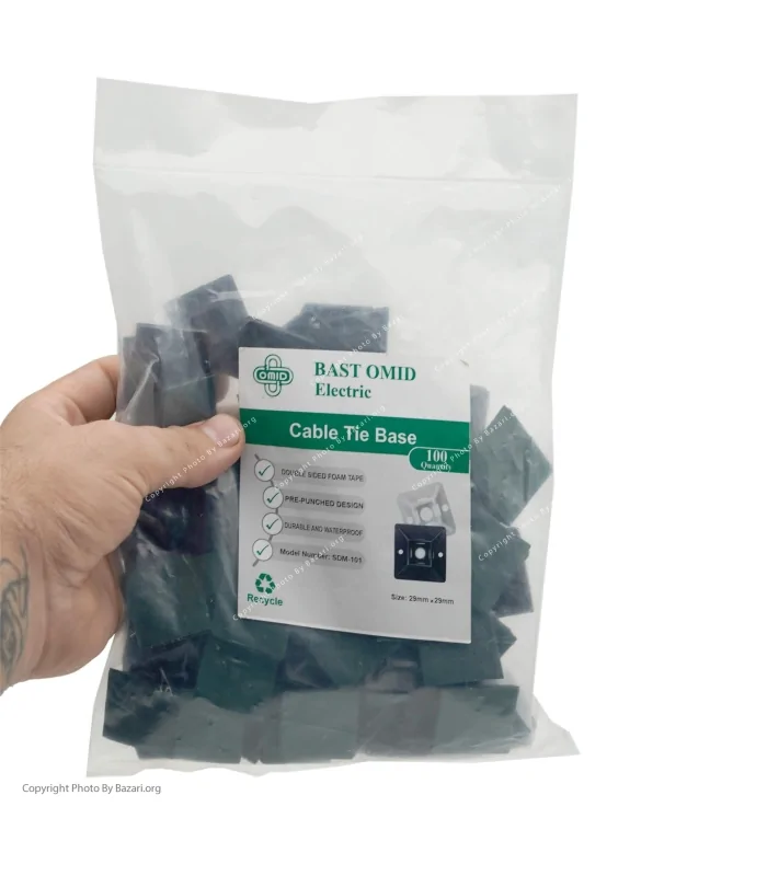 پایه بست کمربندی چسب دار 28x28 امید (Omid)