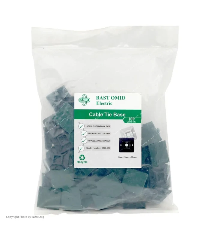 پایه بست کمربندی چسب دار 28x28 امید (Omid)