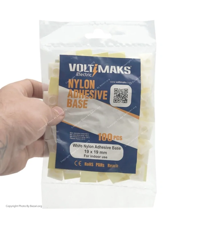 پایه بست کمربندی چسب دار 19x19 ولتی مکس (VOLTIMAKS)