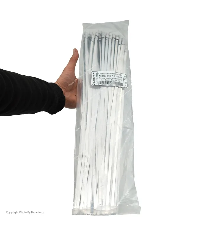 بست کمربندی استیل سایز 65 سانتی متر عرض 6.3 کلمپر (Clamper)